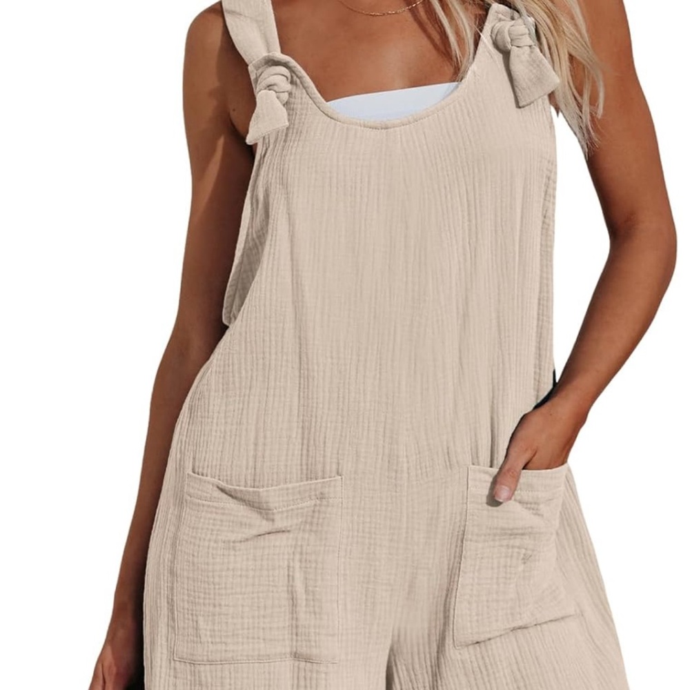 Cupshe Beige Jumpsuit with Knotted Straps